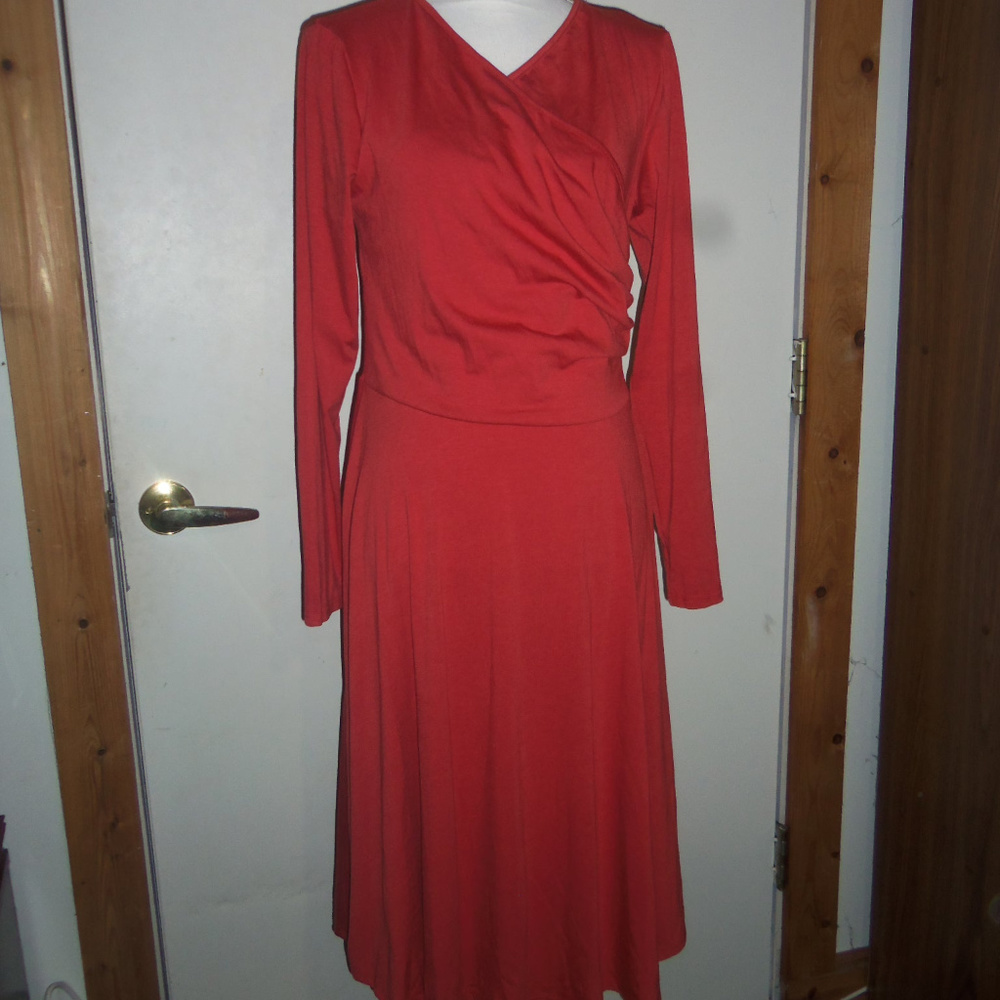 Long Sleeve V-Neck Casual Party Dress S